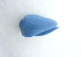 Ready to Ship Blue Herringbone Flat Cap