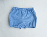 Blue Herringbone Shorties