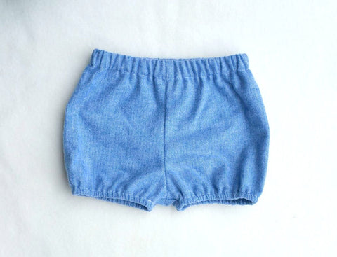 Ready to Ship Blue Herringbone Shorties