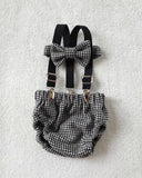 Oliver Set in Black and White Houndstooth