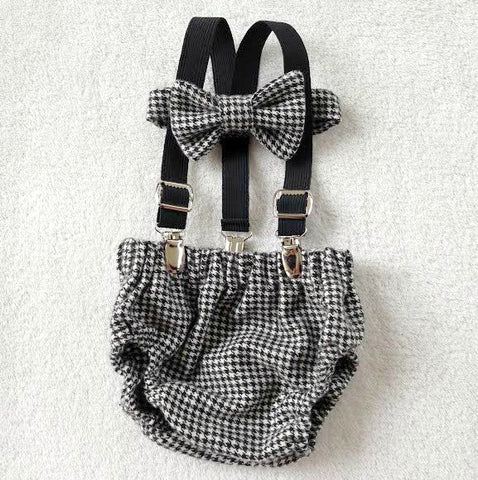 Oliver Set in Black and White Houndstooth