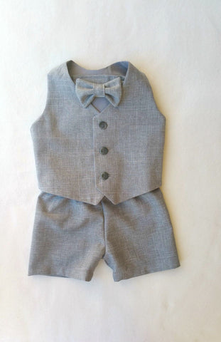 Heather Vest with Bow Tie in shade of your choice and Shorts or Pants
