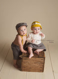 Henry Newsboy Set in Gray and Mustard
