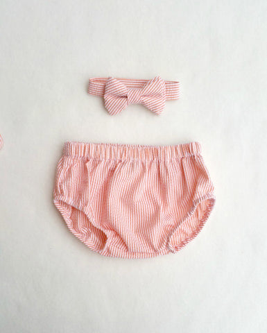 Ready to Ship Orange Seersucker Diaper Cover and Bow Tie