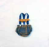 Plaid, Corduroy and Cotton Bow Tie, Suspenders, and Diaper Cover Set