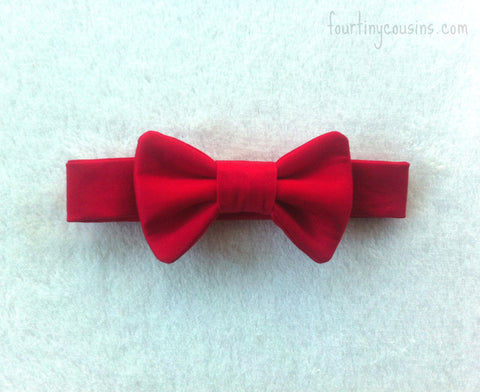 Red Cotton Sateen Bow Tie